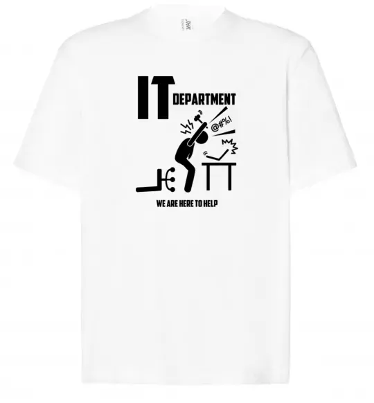 Футболка Оверсайз IT department we are here to help Белый фото