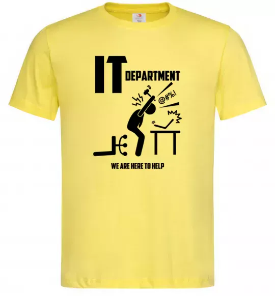 Чоловіча футболка IT department we are here to help Лимонний фото
