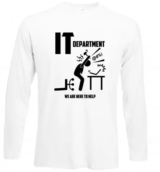 Лонгслив IT department we are here to help Белый фото