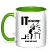 Чашка з кольоровою ручкою IT department we are here to help Зелений фото
