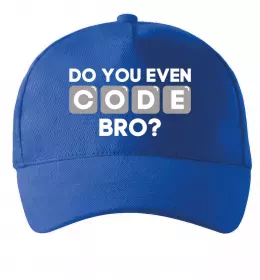 Кепка Do you even code bro Яскраво-синій фото