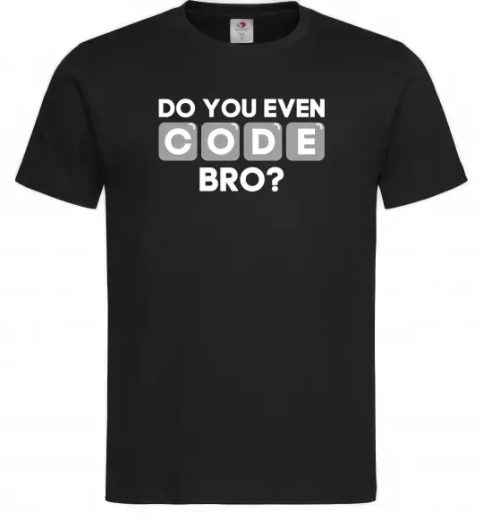 Мужская футболка Do you even code bro Черный фото