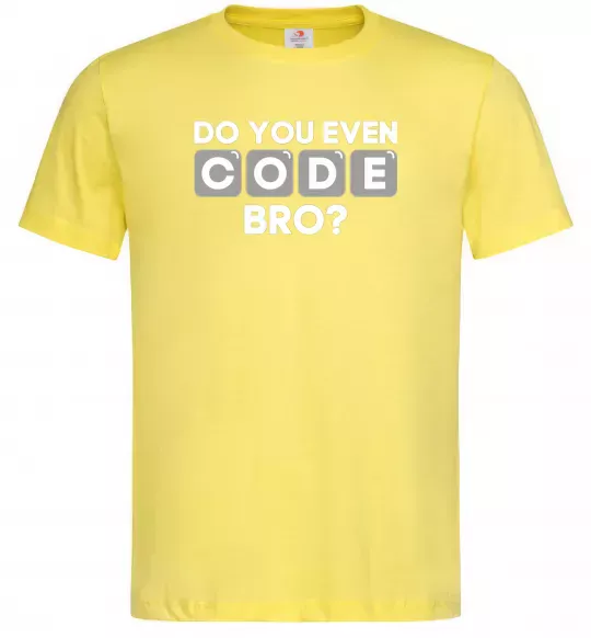 Мужская футболка Do you even code bro Лимонный фото