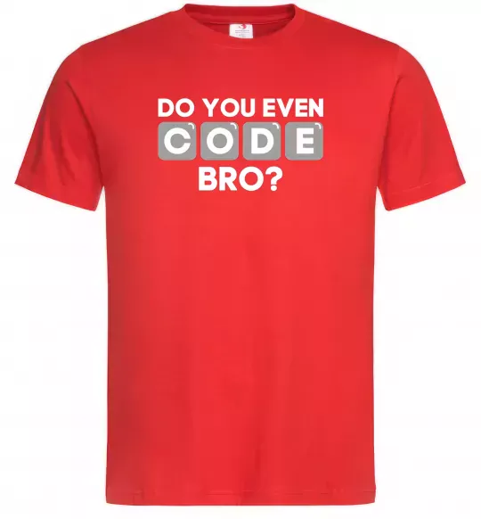 Мужская футболка Do you even code bro Красный фото