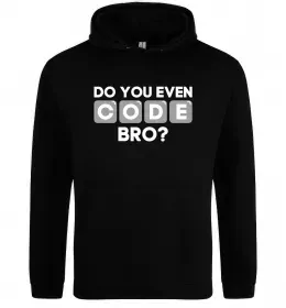 Женская толстовка (худи) Do you even code bro Черный фото