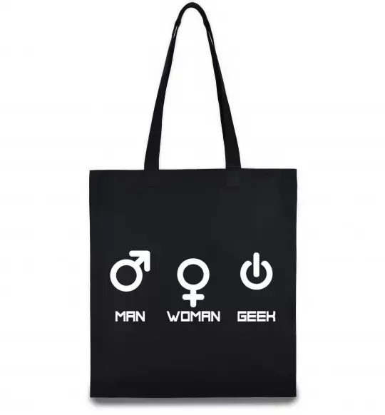 Эко-сумка Man woman geek Черный фото