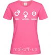 Жіноча футболка Man woman geek Яскраво-рожевий фото