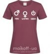 Жіноча футболка Man woman geek Бордовий фото