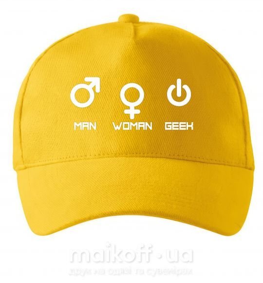 Кепка Man woman geek Сонячно жовтий фото