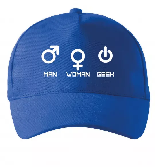 Кепка Man woman geek Ярко-синий фото