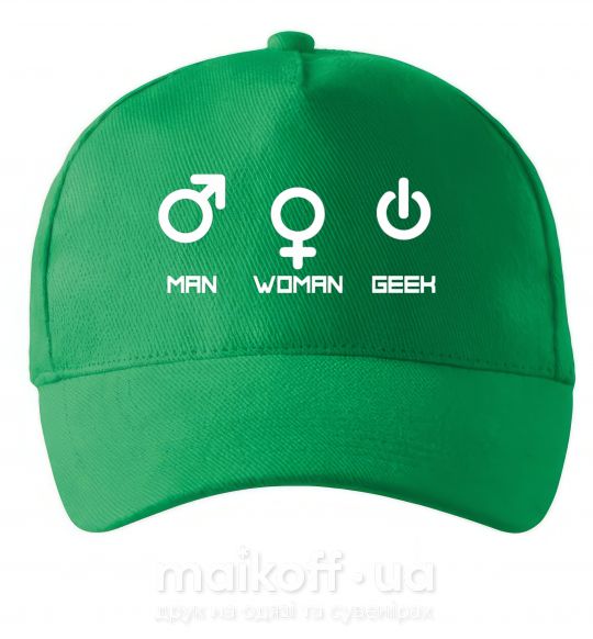 Кепка Man woman geek Зелений фото
