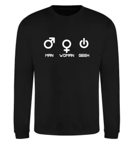 Свитшот Man woman geek Черный фото