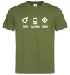 Мужская футболка Man woman geek Оливковый фото