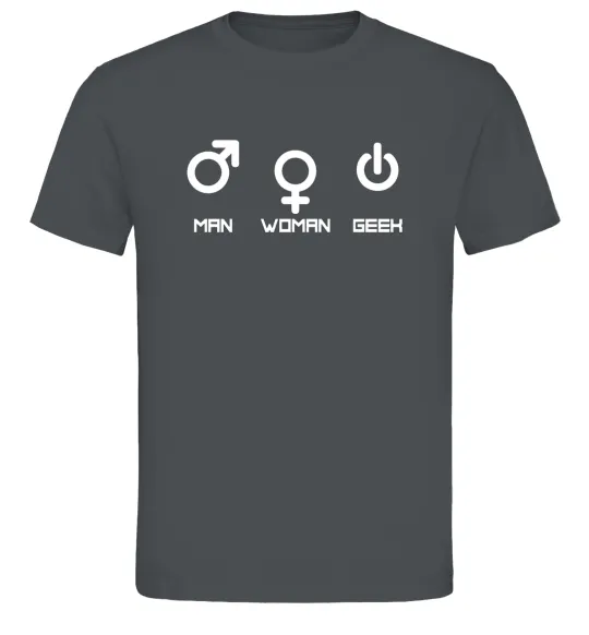 Мужская футболка Man woman geek Графит фото
