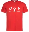 Мужская футболка Man woman geek Красный фото