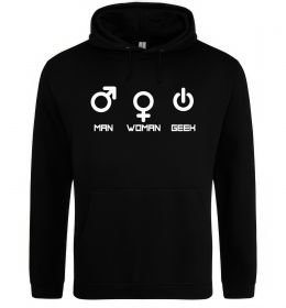 Женская толстовка (худи) Man woman geek