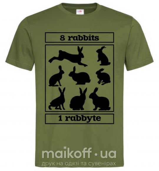 Чоловіча футболка 8 rabbits 1 rabbyte Оливковий фото