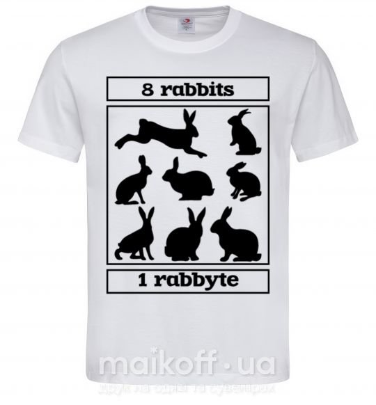 Чоловіча футболка 8 rabbits 1 rabbyte Білий фото
