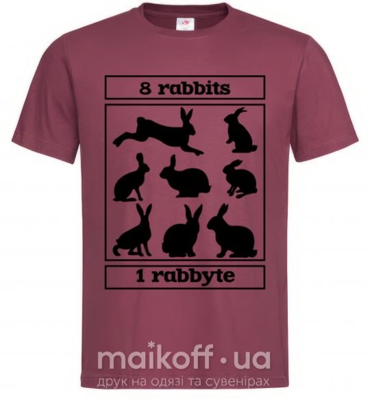 Чоловіча футболка 8 rabbits 1 rabbyte Бордовий фото