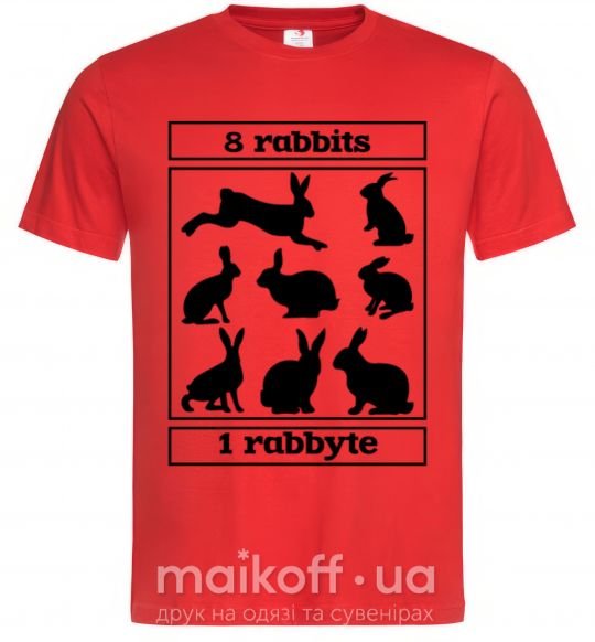 Мужская футболка 8 rabbits 1 rabbyte Красный фото