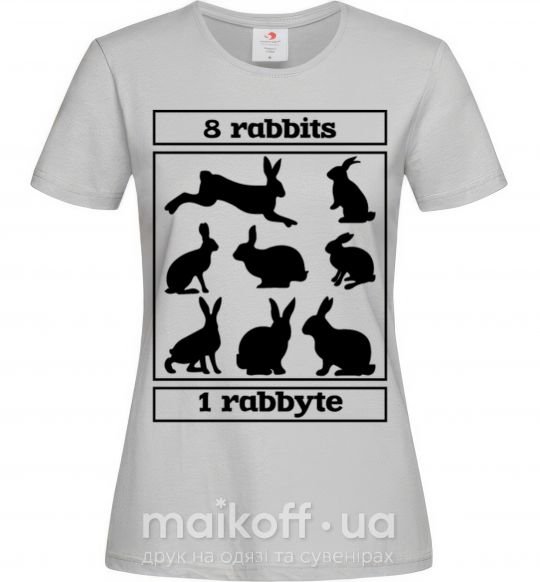 Женская футболка 8 rabbits 1 rabbyte Серый фото