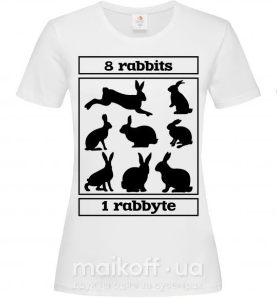 Жіноча футболка 8 rabbits 1 rabbyte Білий фото