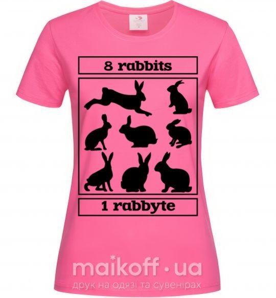 Жіноча футболка 8 rabbits 1 rabbyte Яскраво-рожевий фото
