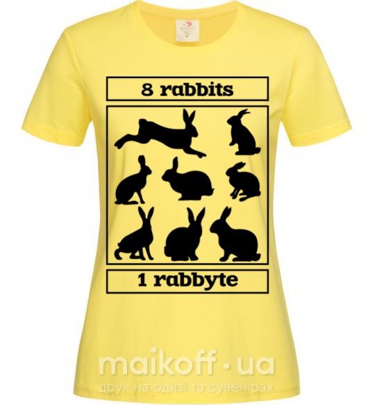 Женская футболка 8 rabbits 1 rabbyte Лимонный фото