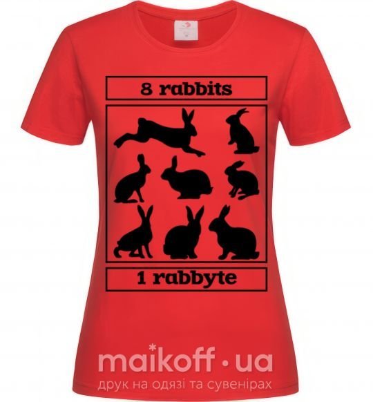 Жіноча футболка 8 rabbits 1 rabbyte Червоний фото