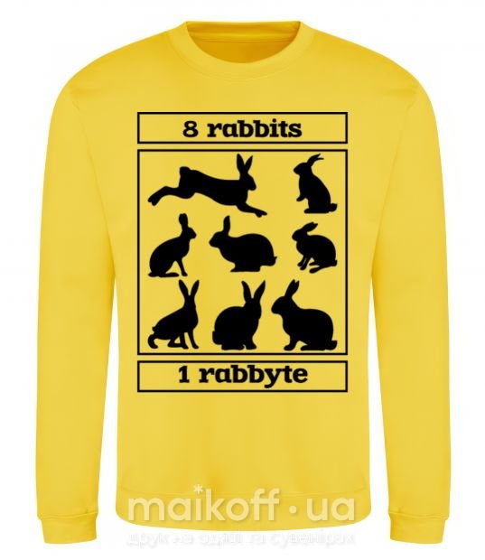 Світшот 8 rabbits 1 rabbyte Сонячно жовтий фото