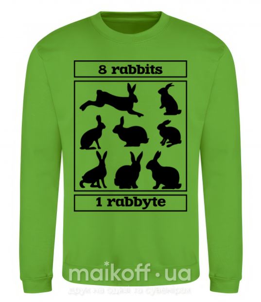 Світшот 8 rabbits 1 rabbyte Лаймовий фото