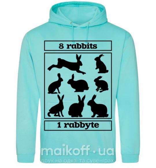 Мужская толстовка (худи) 8 rabbits 1 rabbyte Мятный фото