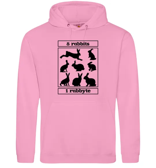 Чоловіча толстовка (худі) 8 rabbits 1 rabbyte Рожевий фото