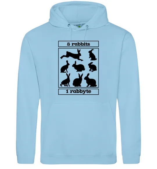 Чоловіча толстовка (худі) 8 rabbits 1 rabbyte Блакитний фото