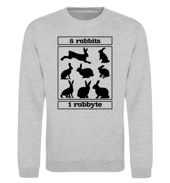 Світшот 8 rabbits 1 rabbyte Сірий меланж фото