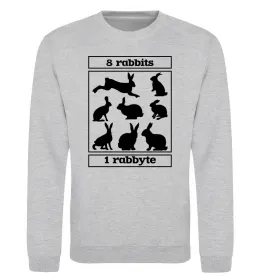 Свитшот 8 rabbits 1 rabbyte Серый меланж фото