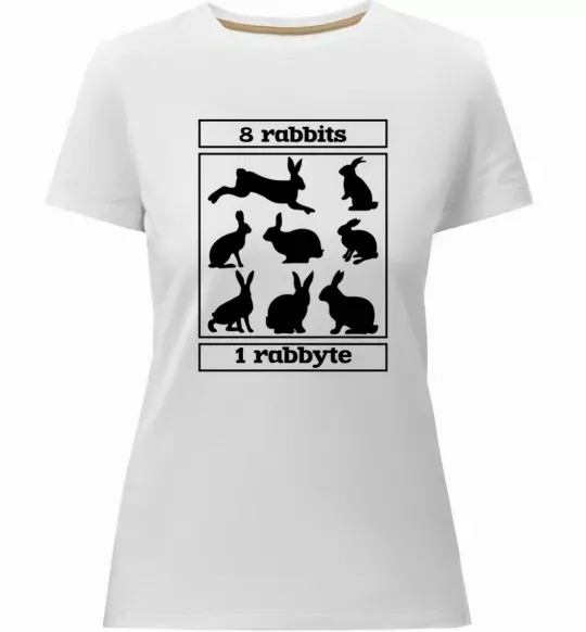 Жіноча преміум футболка 8 rabbits 1 rabbyte Білий фото