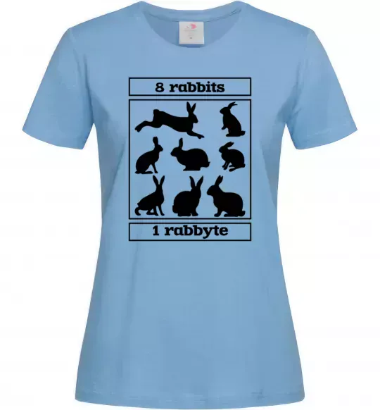 Женская футболка 8 rabbits 1 rabbyte Голубой фото
