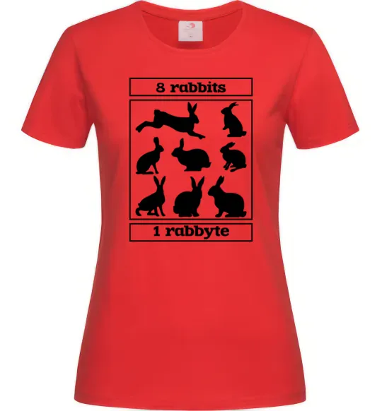 Женская футболка 8 rabbits 1 rabbyte Красный фото