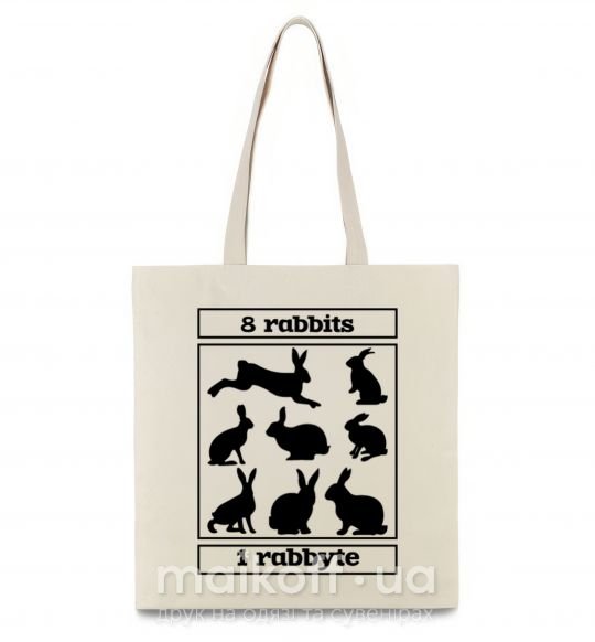 Еко-сумка 8 rabbits 1 rabbyte Бежевий фото