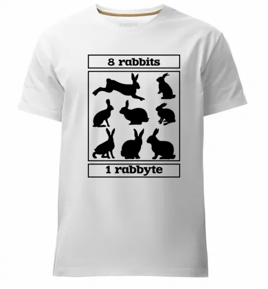 Чоловіча преміум футболка 8 rabbits 1 rabbyte Білий фото
