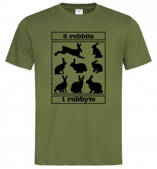 Мужская футболка 8 rabbits 1 rabbyte Оливковый фото