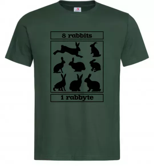 Мужская футболка 8 rabbits 1 rabbyte Темно-зеленый фото