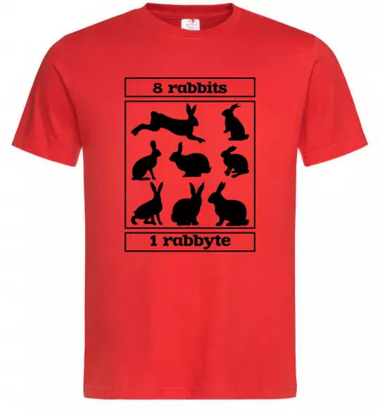 Мужская футболка 8 rabbits 1 rabbyte Красный фото