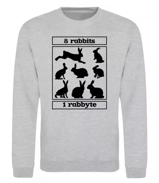 Свитшот 8 rabbits 1 rabbyte Серый меланж фото