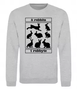 Свитшот 8 rabbits 1 rabbyte Серый меланж фото