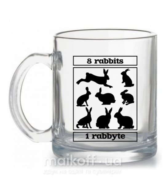 Чашка скляна 8 rabbits 1 rabbyte Прозорий фото