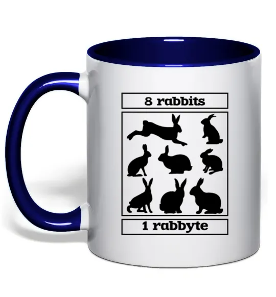Чашка с цветной ручкой 8 rabbits 1 rabbyte Глубокий темно-синий фото
