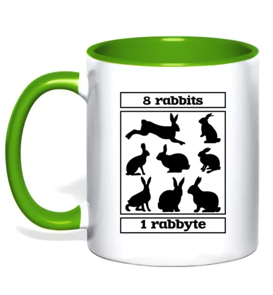 Чашка с цветной ручкой 8 rabbits 1 rabbyte Лаймовый фото