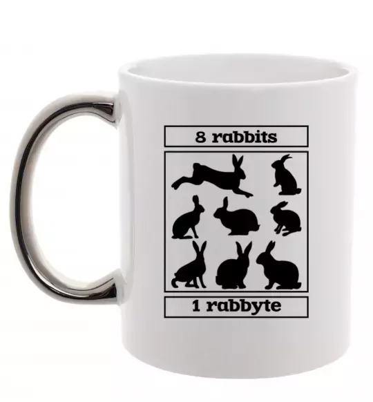 Чашка с цветной ручкой 8 rabbits 1 rabbyte Серебро фото